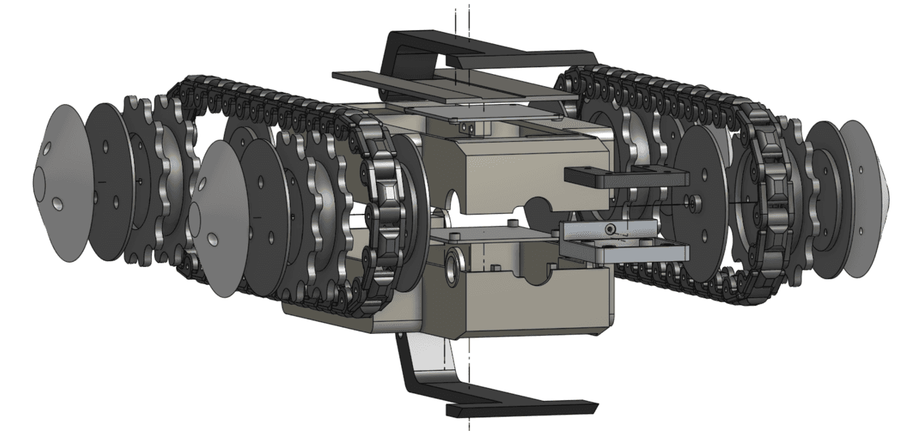 Exploded CAD view of the Draco rover payload.
