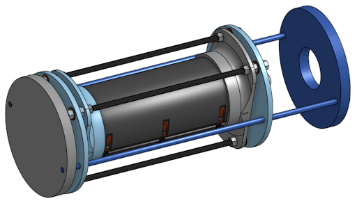 CAD render of the 2021–2022 payload bay.